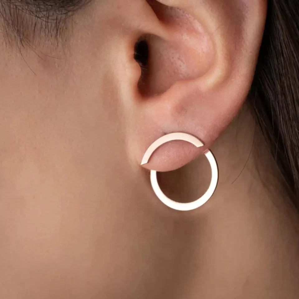 Open Circle Stud Earrings - Image 1 of 1