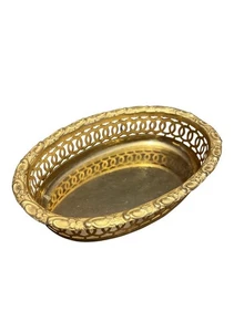 Vintage Turkish Hand Hammered Brass Serving Tray - Picture 1 of 12