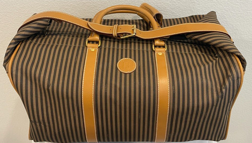 Borsa Fendi Tela Boston rivestita in tela 2 vie marrone cachi originale bs12003