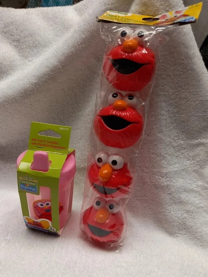 Big Bird 8oz Spill Proof Cup 3pc Terry Washcloths Sesame Street Beginnings