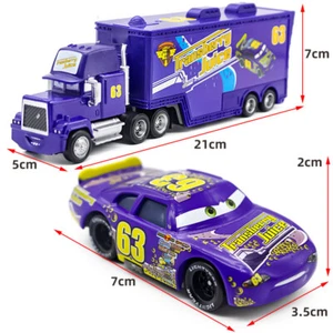 Set of 2 Disney Pixar Cars No.63 Transberry Juice Hauler Truck Diecast Toy Car - Picture 1 of 6