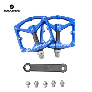 RockBros Bicycle Pedals Road Bike MTB Carbon Fiber Sealed Bearings Pedals Blue - Picture 1 of 8