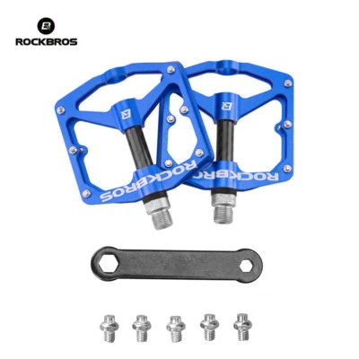 RockBros Bicycle Pedals Road Bike MTB Carbon Fiber Sealed Bearings Pedals Blue - Image 1 of 4