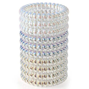 Spiral Hair Ties 10 Pcs Traceless Phone Cord Hair Ties Plastic Coil Hair Ties... - Picture 1 of 6