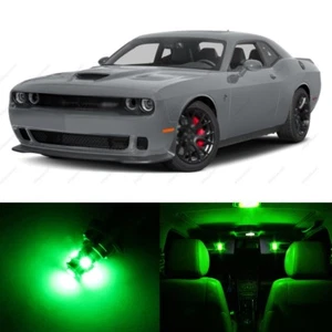 9 x Green LED Interior Light Package For 2015 - 2023 Dodge Challenger + TOOL - Picture 1 of 6