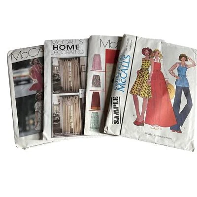 Vintage McCalls Sewing Pattern Lot 4 Misses Butcher Apron 1970's 3023 8124 6371 - Image 1 of 4
