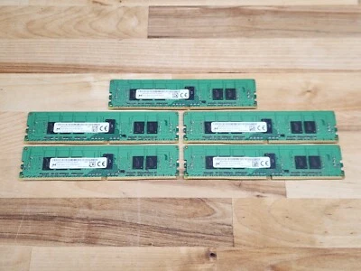 LOT OF 5 Micron MTA9ASF51272PZ-2G1 20GB (5x4GB) 1Rx8 PC4-2133P Server Memory - Image 1 of 4
