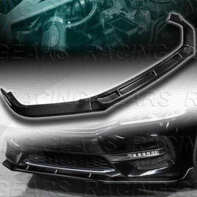 FIBRA DE CARBONO PARACHOQUES DELANTERO CUERPO ALERÓN DIVISOR LABIO AJUSTE 16-17 HONDA ACUERDO 4DR Foto 1 de 4