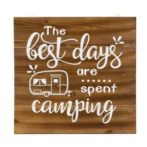 The Best Days Are Spent Camping Rustic Wooden Sign - Picture 1 of 2