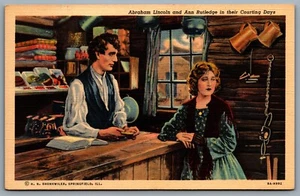 Postcard c1938 Abraham Lincoln & Ann Rutledge In Their Courting Days - Bild 1 von 2