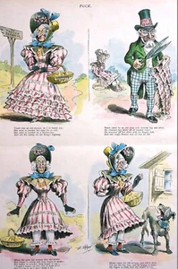 Tariff Reform Consequences 1894 MOTHER GOOSE TARIFF TALE Matted Puck Print - Picture 1 of 10