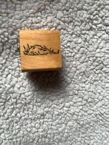 Embossing Arts Co. Rock w/grass 1inch Wooden Rubber Stamp - Picture 1 of 5