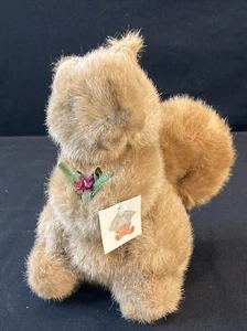 Vintage Gund Nuttsy Brown Squirrel Flower Bouquet Plush 1986 Korea 1258 TAGS 9"  - Picture 1 of 5