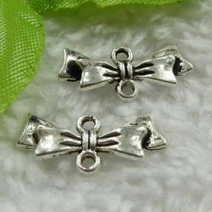 Kostenloser Versand 400 Stck. Tibet Silber Bowknot Verbinder 20x9mm B1467 - Bild 1 von 4