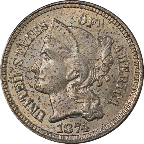 1874 Three (3) Cent Nickel Great Deals From The Executive Coin Company Cover