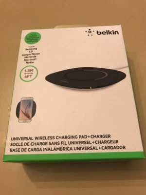 Great Belkin Universal Wireless Charging Pad + Charger Qi/PMA Smartphones Black - Image 1 of 4