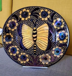 Birger Johannes Kaipiainen Ceramic Platter Butterfly and Flowers - Picture 1 of 6