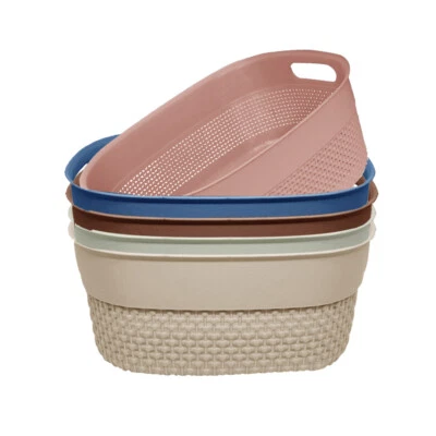Small Plastic Storage Boxes with Lids Basket Toy Containers Kitchen Home Office - Image 1 of 4