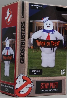 Gemmy Halloween Ghostbuster 5 ft Stay Puft Marshmallow Man Inflatable NIB - Image 1 of 2
