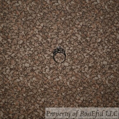 BonEful Fabric FQ Cotton Quilt Brown Tone Tonal Pebble Rock Mountain Scenic Lake - Image 1 of 4