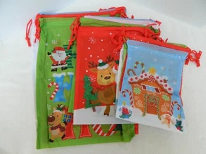 Reusable Christmas Drawstring Gift Bags - 3 sizes - 12 count - Picture 1 of 1