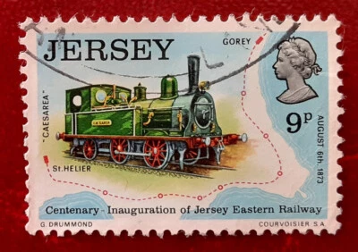 JERSEY 1973 9p Used Locomotive Scott 88 Yt 82 Sg 96 Superb 8177 - Image 1 of 2