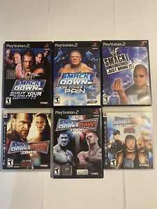 WWF WWE PLAYSTATION 2/3 LOT OF 6 GAMES INCLUDING SMACK DOWN HERE COMES THE PAIN