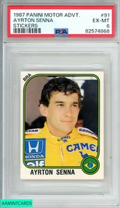 Pegatinas Panini Motor Adventures 1987 Ayrton Senna #91 PSA 6 EX-MT - Imagen 1 de 3