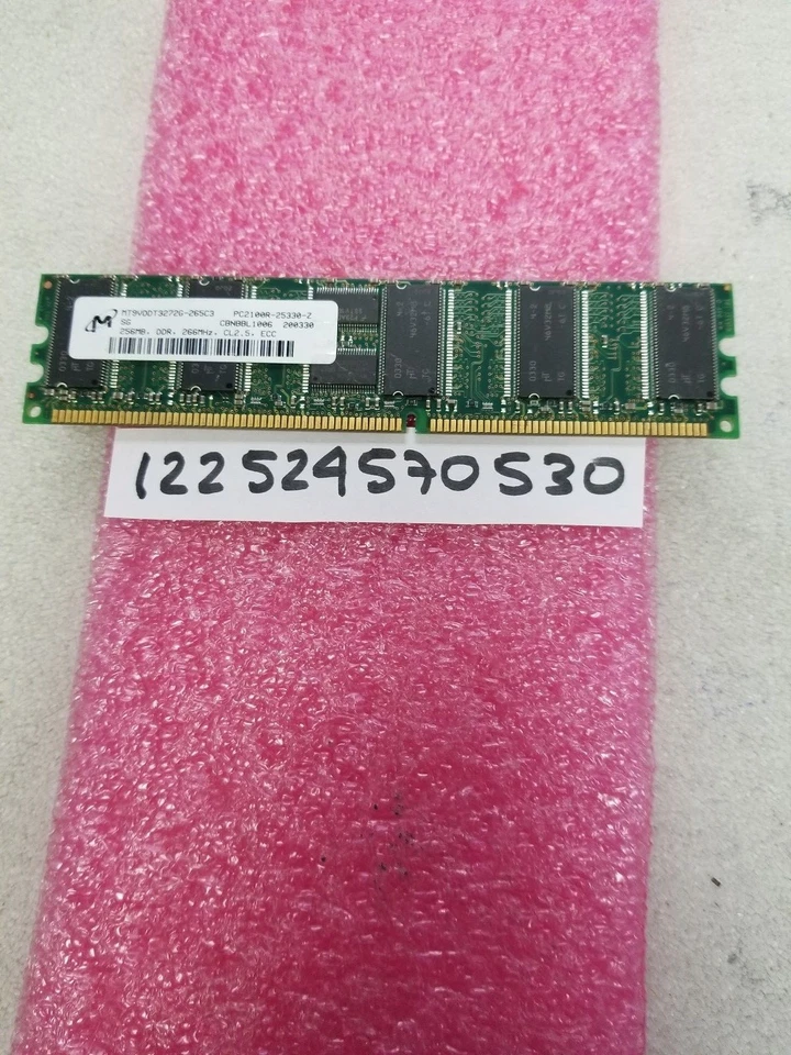 256MB PC DDR DDR1 PC2100R DDR-266 2100 266MHZ 184PIN ECC-REG RDIMM ECC REGISTER - Image 1 of 1
