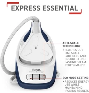 Tefal Steam Generator Iron, Express Essential, 2200 W - White and Blue - Picture 1 of 6