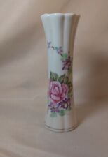 Vintage 1987 Lefton Porcelain Vase Hand painted Flowers Geo Z Sticker Stamp