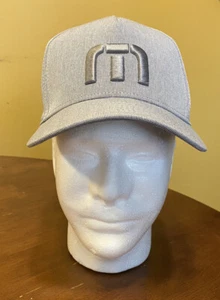 Travis Mathew Light Gray Adjustable Golf Hat Snapback Gray Logo Cap - Picture 1 of 6