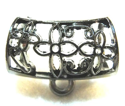 5Pcs.  Large Black SCARF BAILS CROSS Design Tibetan Jewelry Finding SBA66 - Image 1 of 2