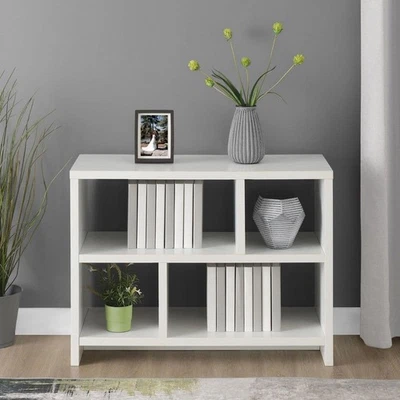 Northfield 38 pulgadas Consola de madera rectangular blanca con estantes Foto 1 de 4