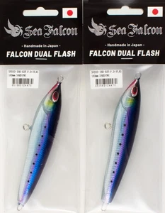 (LOT OF 2) SEA FALCON DUAL FLASH 5.5" SF010-140-025 SARDINE BM7451 - Picture 1 of 2