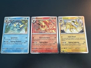 Pokemon Jolteon Flareon Vaporeon 167 168 189 Promo Set of 3 Prismatic Evolutions - Picture 1 of 4