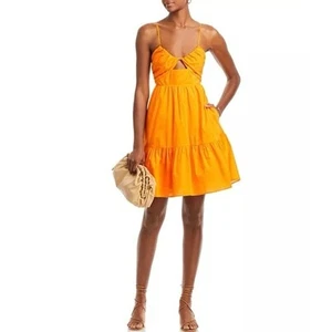 Rails Chrissy Mini Dress Size XS Orange Cotton Lightweight Cutout Summer Casual - Picture 1 of 12