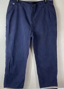 Carhartt Pants Mens 42x32 Navy Blue Blended Twill Workwear Chino Work - Picture 1 of 11
