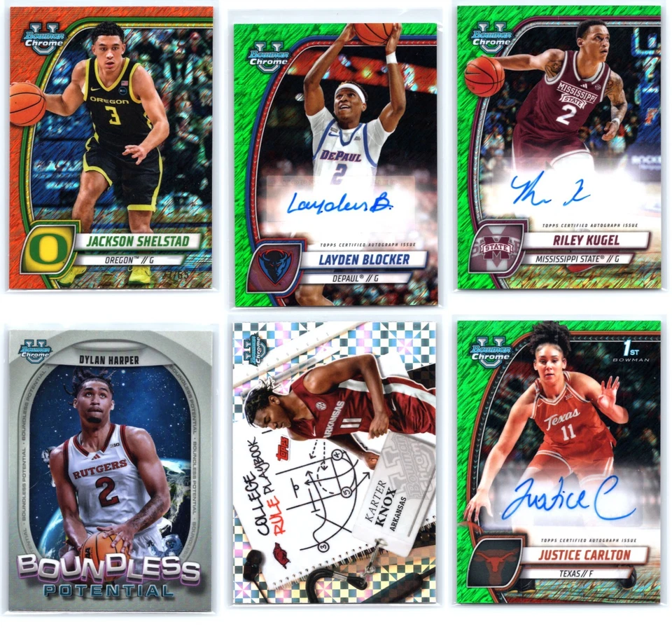 333 Lot - 2024-25 Bowman U Chrome Basketball - Autos Parallels Inserts Numbered - Image 1 of 4