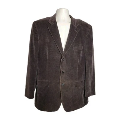 Chaqueta Blazer Alfani Para Hombre 44L Marrón Pana Algodón 3 Botones Sin Ventilación Foto 1 de 4