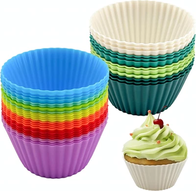 Silikon Muffinformen 36 Stück wiederverwendbar Airfryer Muffin Backformen - Bild 1 von 4