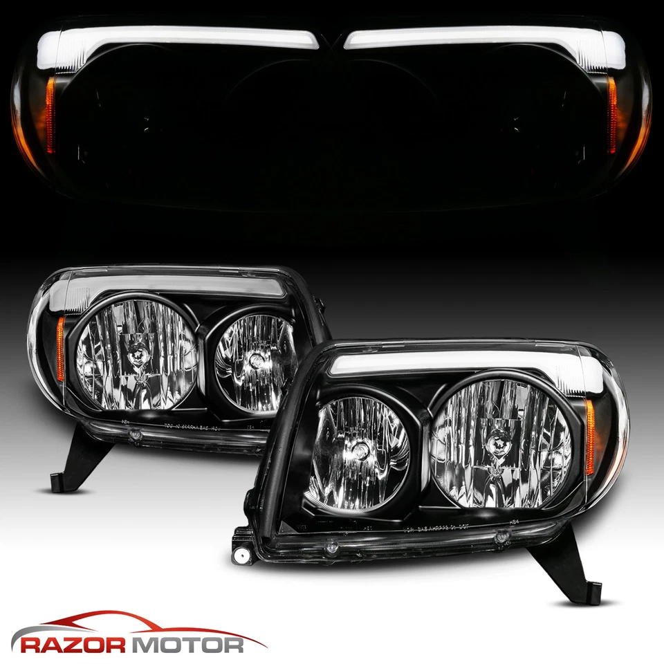 for 2003 2004 2005 Toyota 4 Runner W/ C Light Bar Black Headlight Foto 1 de 4