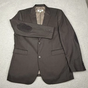 Blazer Joseph Abboud Para Hombres LT Marrón Oscuro Parche en el Codo Mezcla de Lana Forrado Abrigo Chaqueta - Imagen 1 de 15