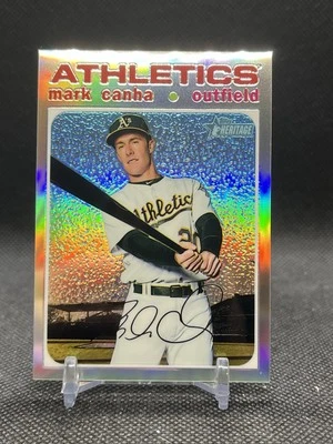 MARK CANHA ⚾️ 2020 Topps Heritage Chrome Silver #THC-60 | 569 /571 | - Image 1 of 2