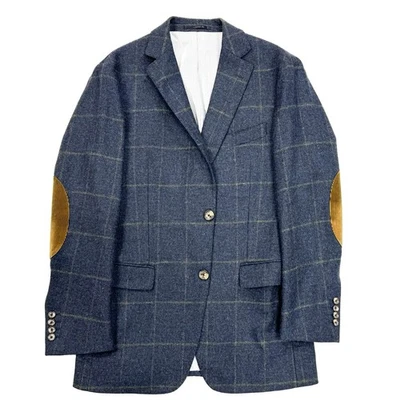 GANT Michael Bastian синий шерсти окна Sport пальто куртка с локоть нашивки 40 - Изображение 1 из 4