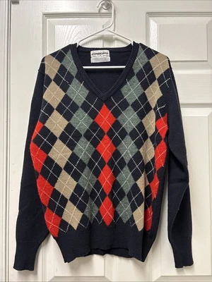 Suéter De Colección Christian Dior Monsieur Para Hombres 100% Lana de Cordero Argyle Nueva Zelanda M Foto 1 de 4