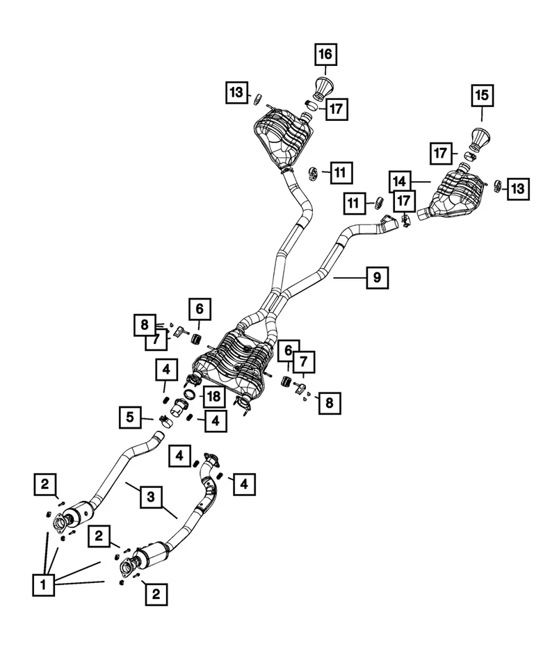 正品 Mopar 尾管排气尖右 68497950aa — 第 1/1 张图片
