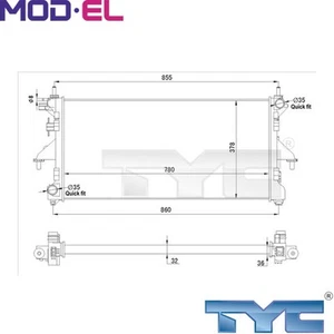 RADIATOR ENGINE COOLING 709-0028-R FOR FIAT DUCATO/Platform/Chassis/Van/Bus 2.3L - Picture 1 of 6