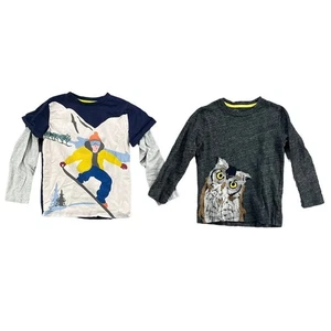 Mini Boden Long Sleeve Tee LOT OF 2 Boys Multicolor Pullover Shirts Size 5-6 - Picture 1 of 8