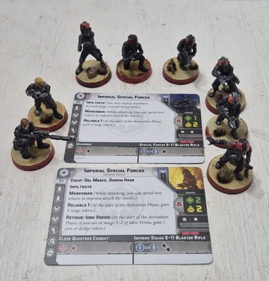 Star Wars Legion Miniatures Painted Figures Imperial Special Forces Inferno x8 - Image 1 of 4